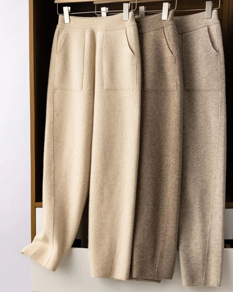 100% Merino Wool Straight-Leg Pants