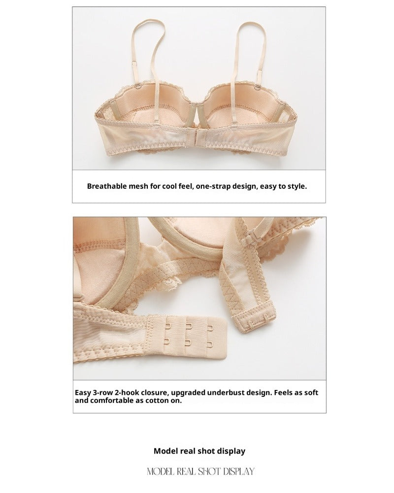 Lace half-cup breathable seamless bra