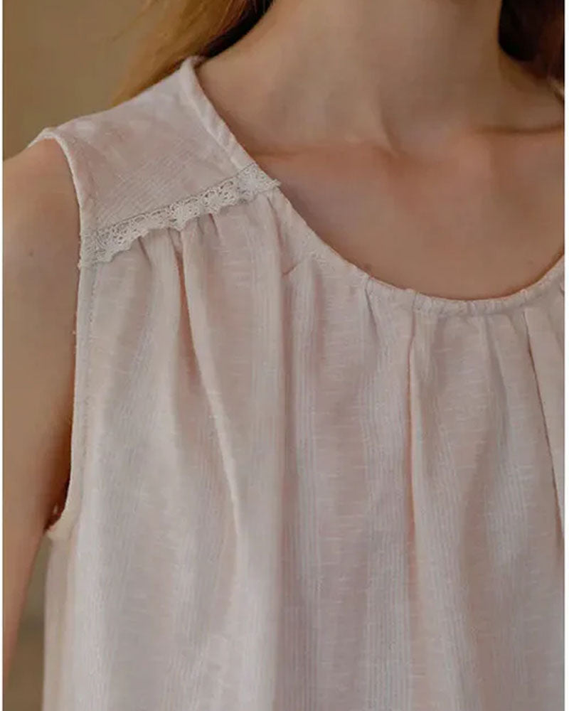 Light-colored Striped Loungewear Set