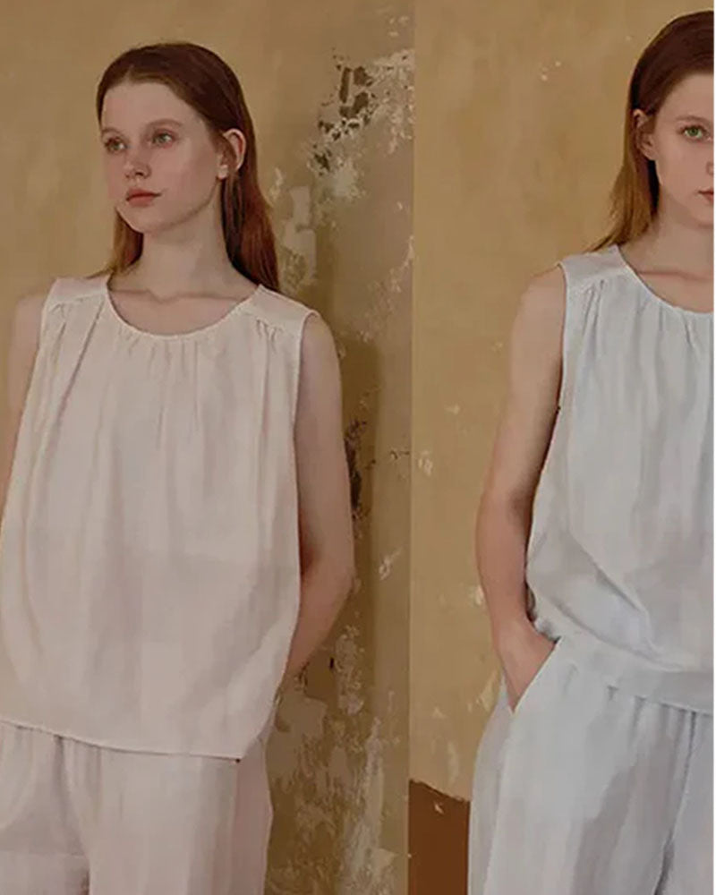 Light-colored Striped Loungewear Set