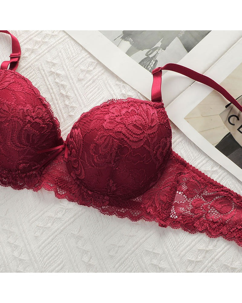 Comfortable Gathering Adjustment Lace Underwear Set