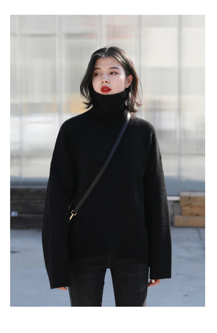 Loose Turtleneck Pullover Sweaters