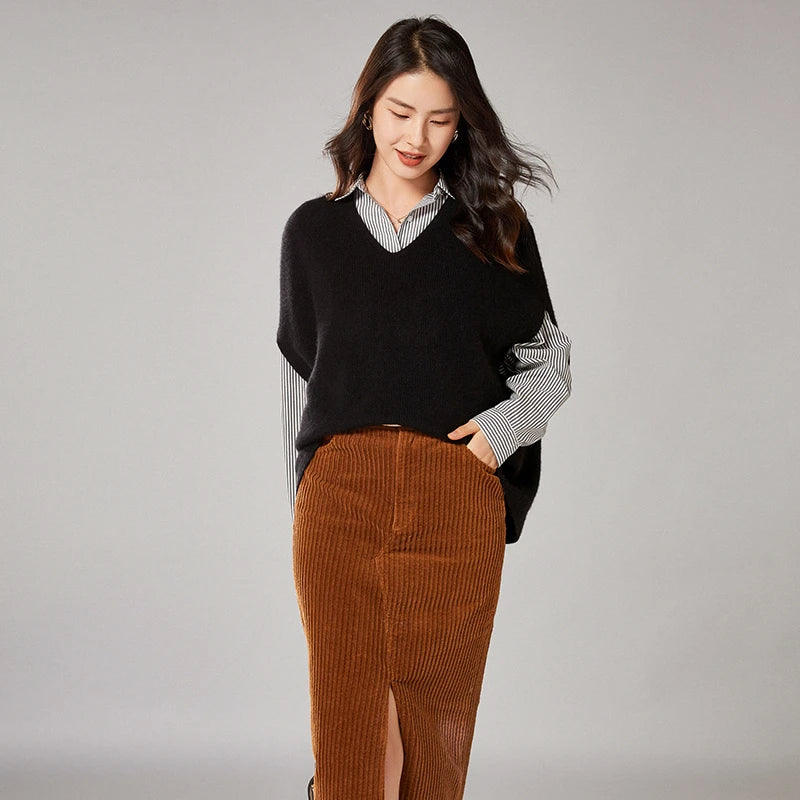 Oversized Wool Knitted Vest