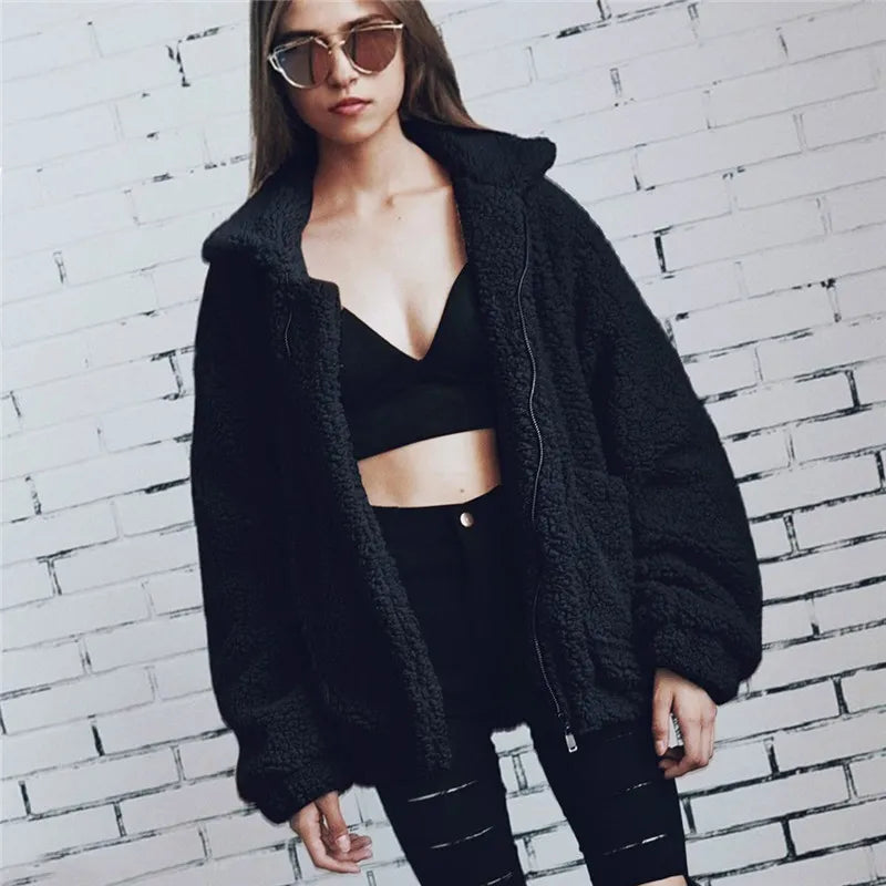 Teddy Fleece Faux Fur Jacket