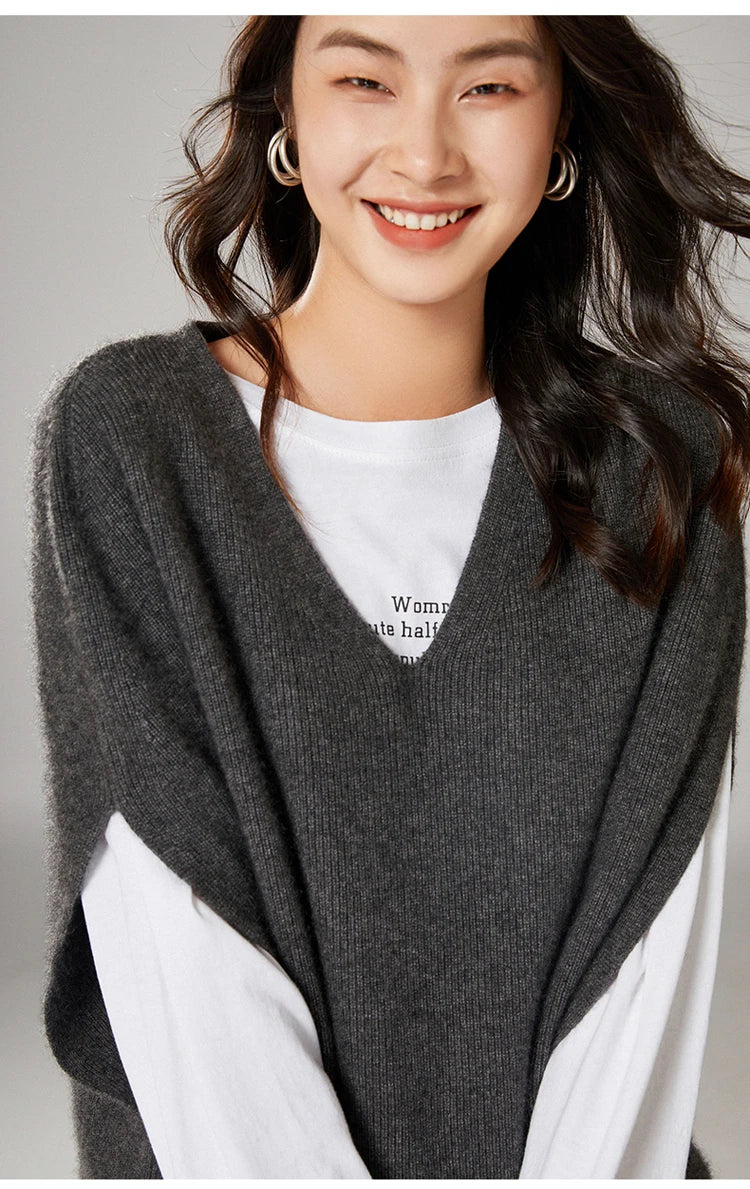 Oversized Wool Knitted Vest