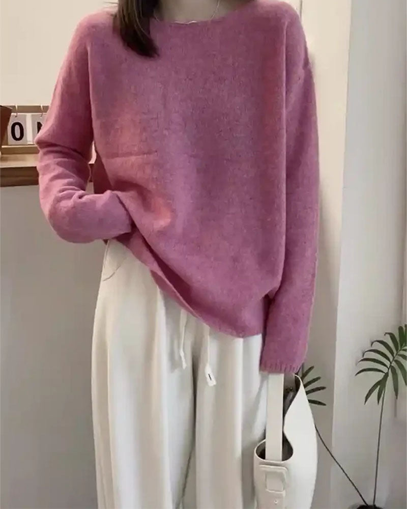 Oversized Cashmere Boatneck Sweater Gentle Herd