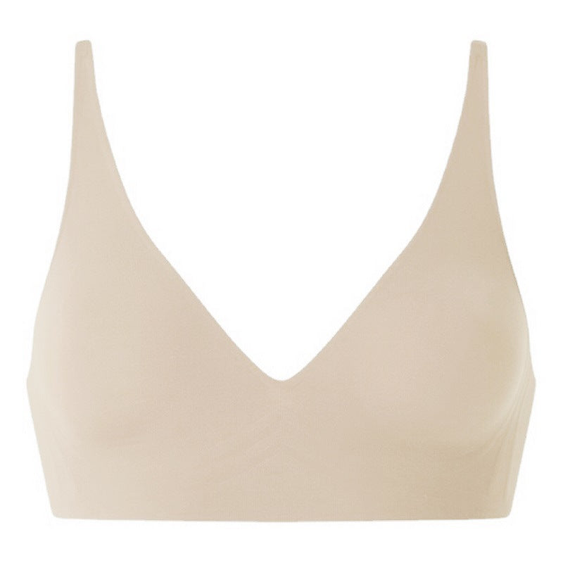 V-neck seamless rimless bra
