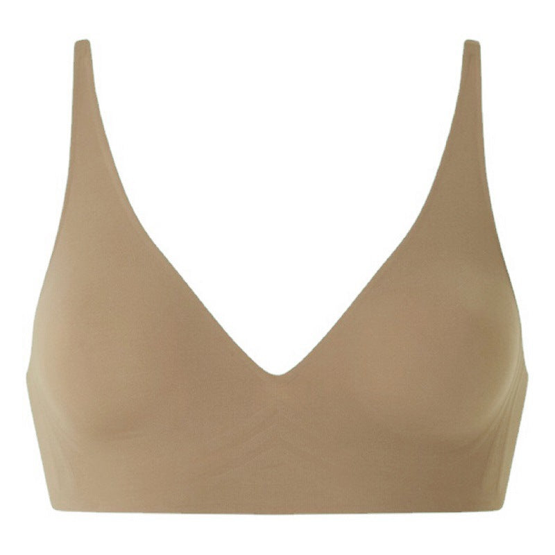 V-neck seamless rimless bra