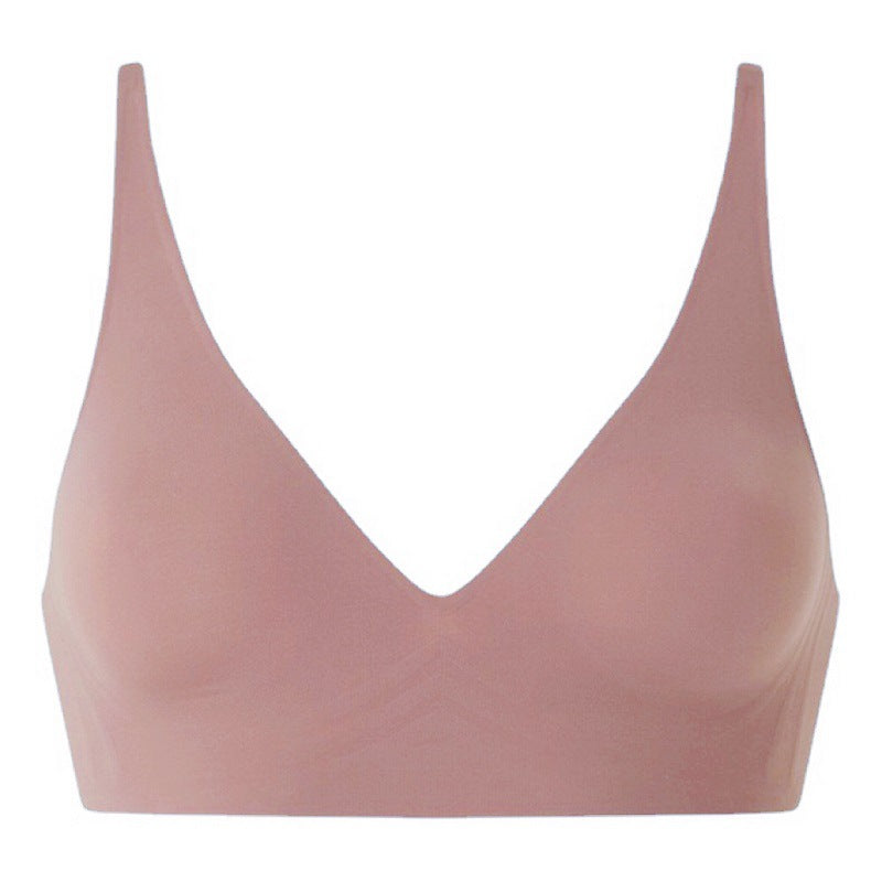 V-neck seamless rimless bra