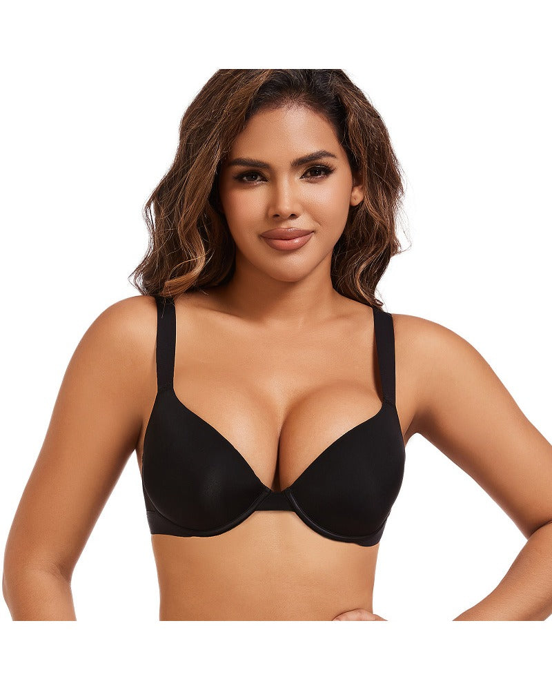 Plus Size Push-Up Deep V Seamless Bra