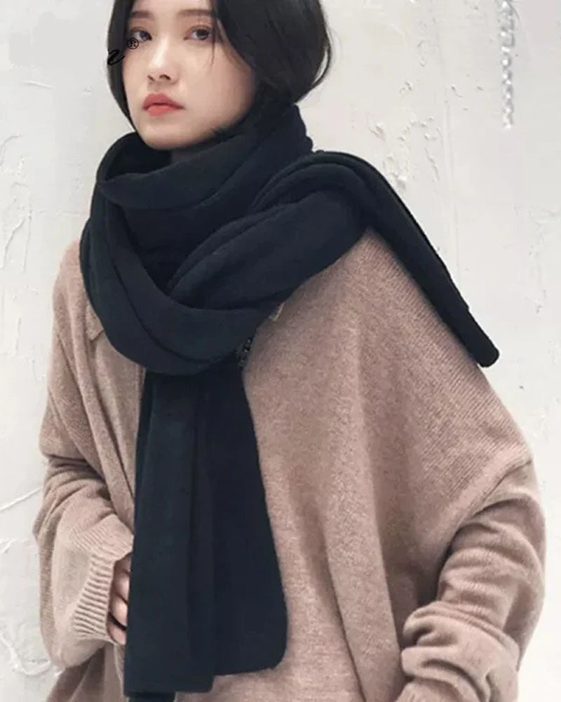 Pure Color Wool Knitted Scarf