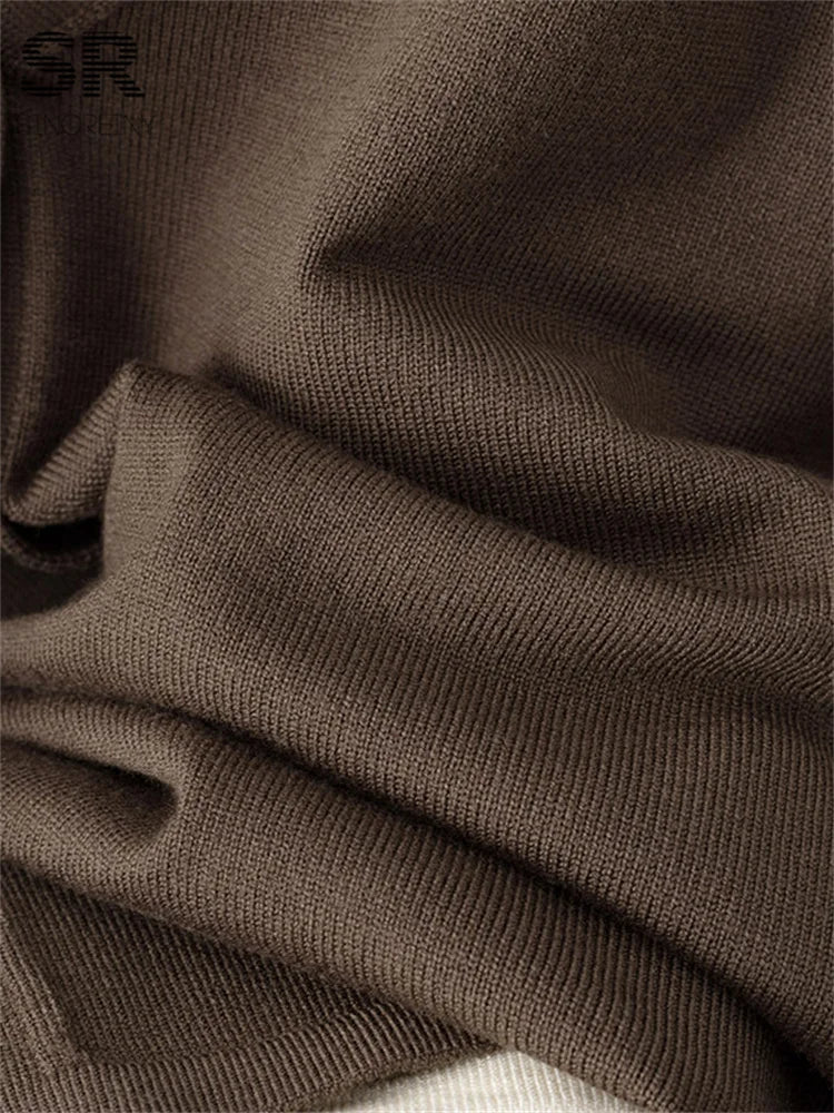 Long Sleeve V Neck Sweater+Wide Legs Pants