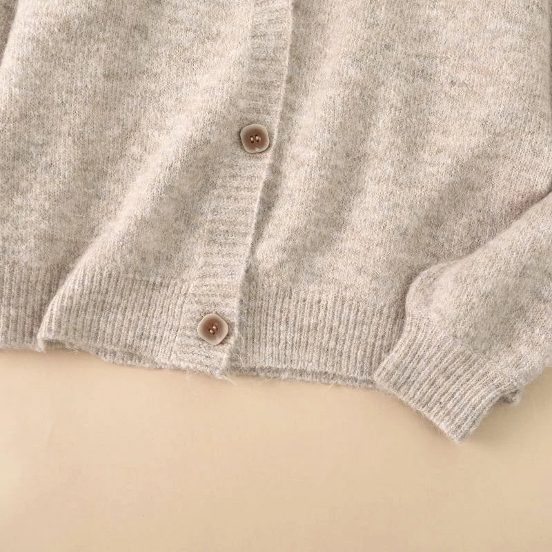Wool Blend Soft Knitted Short Cardigan