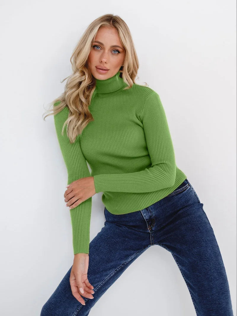 Knitted Basic Turtleneck Sweaters
