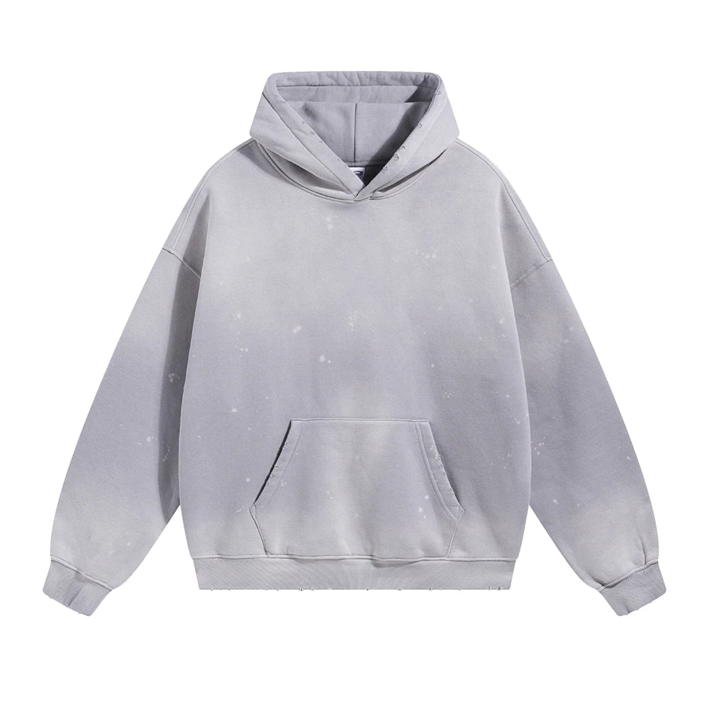 Oversized Warm Paint Distressed Hoodies