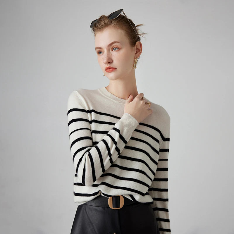 Striped Wool Pullover Sweater