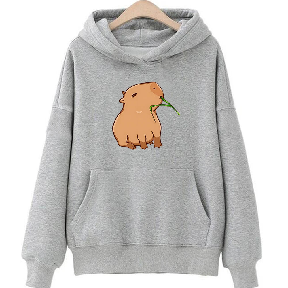 Funny Capybara Print Hoodies