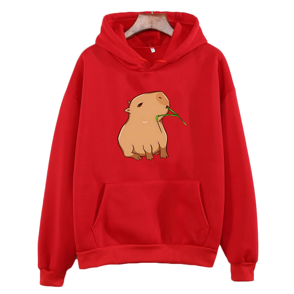 Funny Capybara Print Hoodies