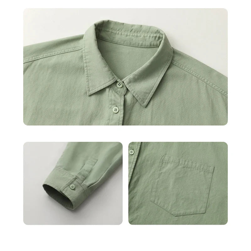 Oversized Long-sleeved Cotton Shirt