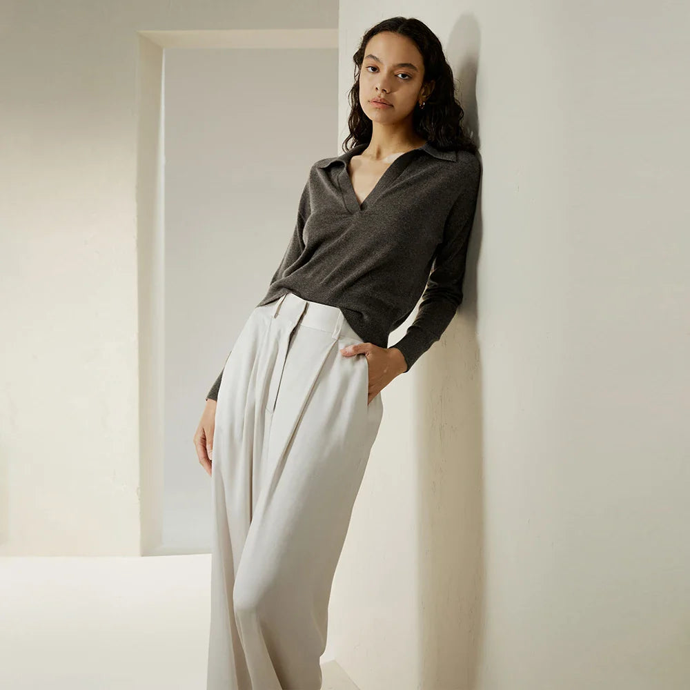 Polo Collar Cashmere Sweater