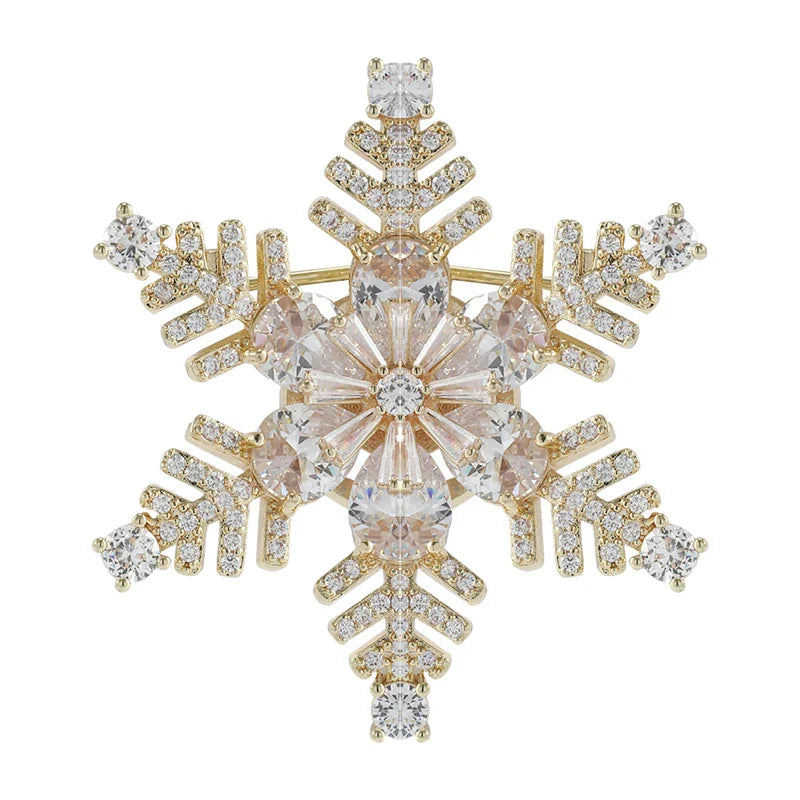 Snowflake Rhinestone Brooch Pins