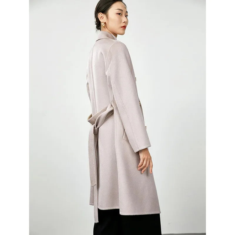 Water Ripple Double-sided Woolen Coat