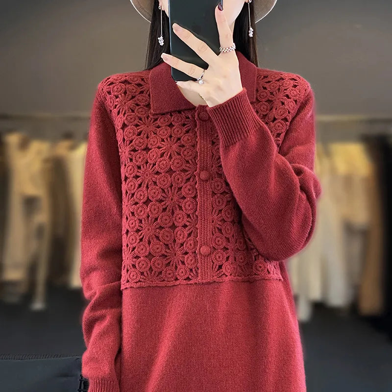Polo Neck Cashmere Long Dress