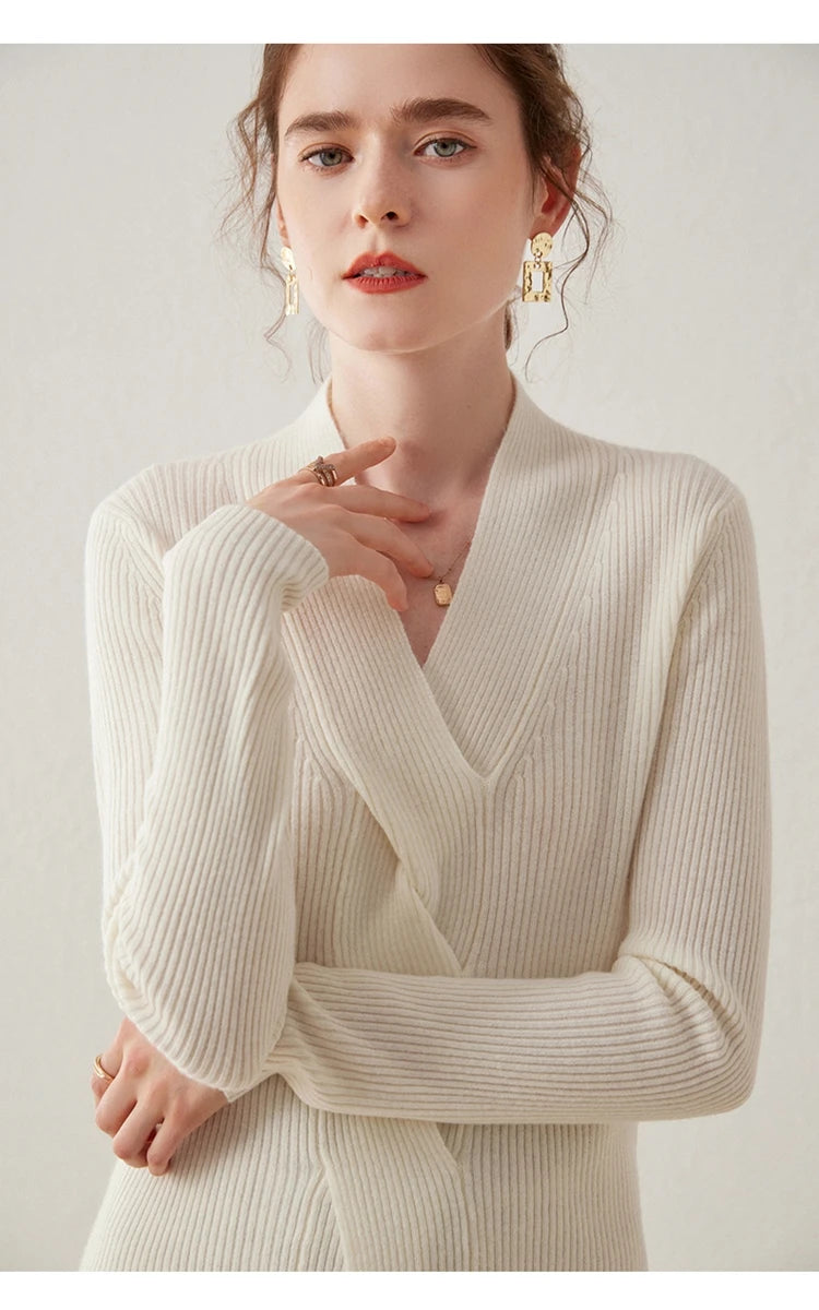 Pure Cashmere V-Neck Pullover Sweater