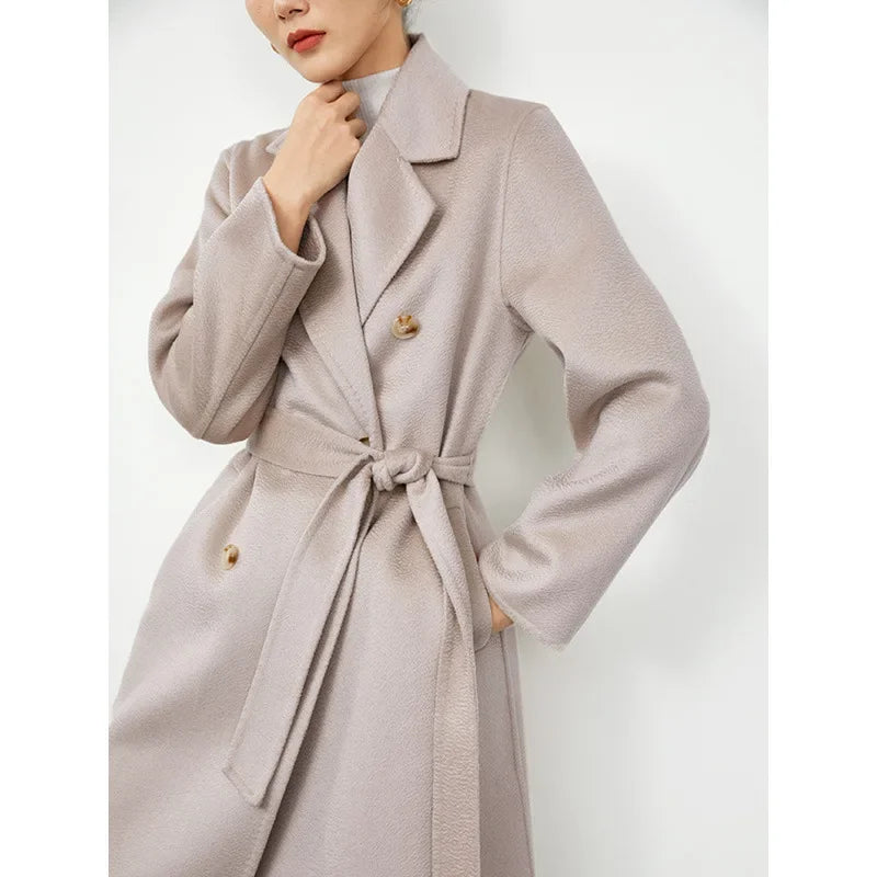 Water Ripple Double-sided Woolen Coat
