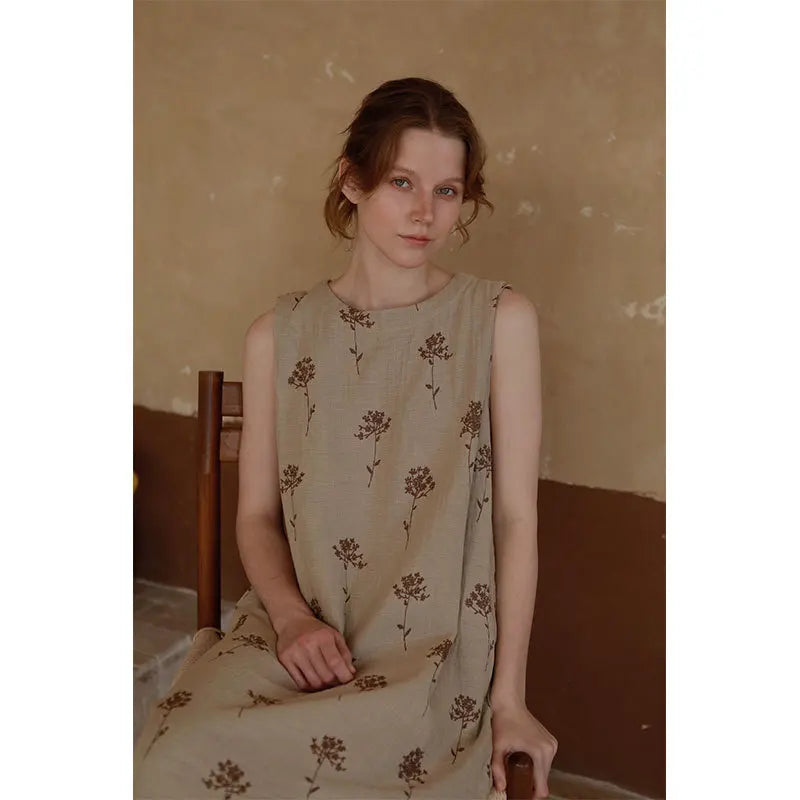 Cotton-colored Woven Jacquard Nightdress