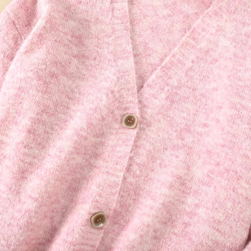 Wool Blend Soft Knitted Short Cardigan