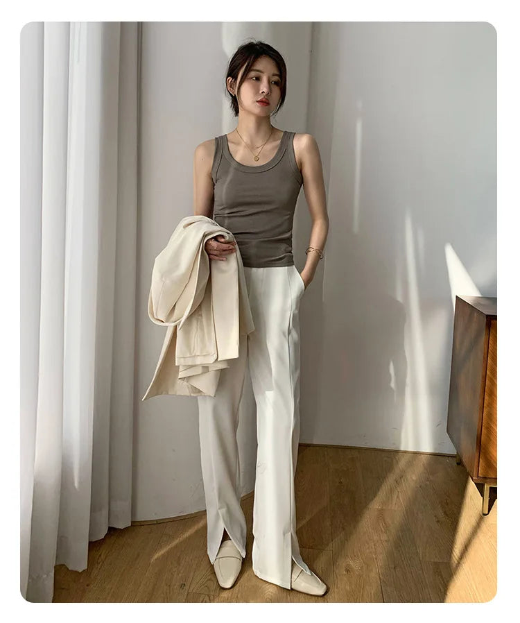 Ribbed Knitted Casual Vest