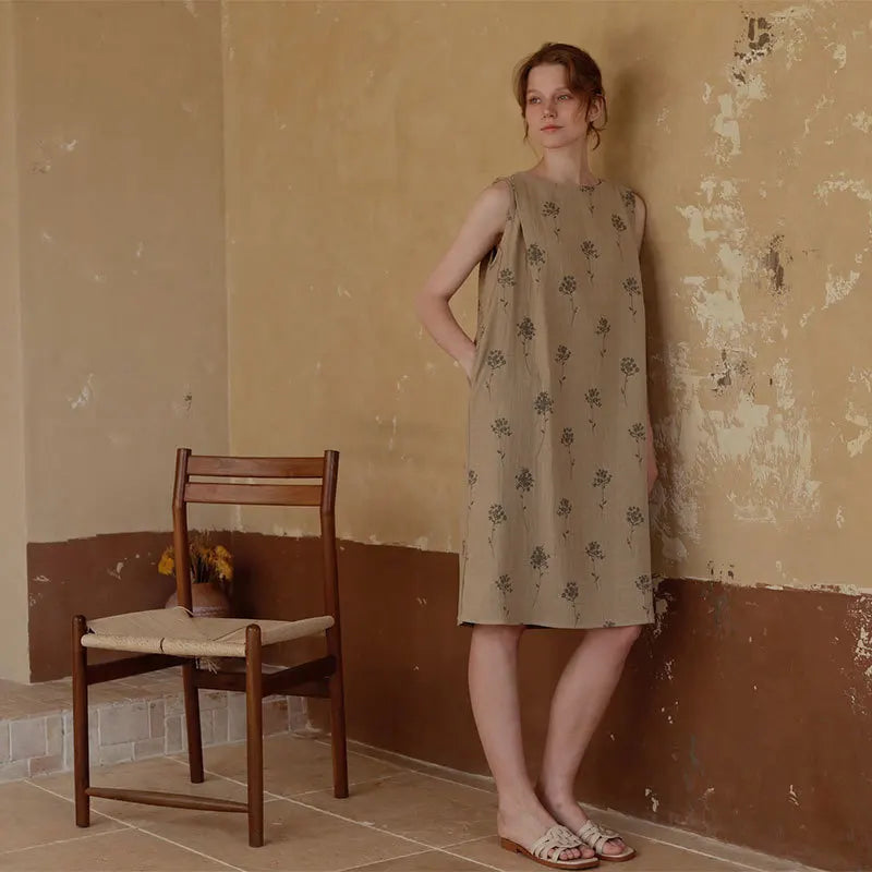 Cotton-colored Woven Jacquard Nightdress