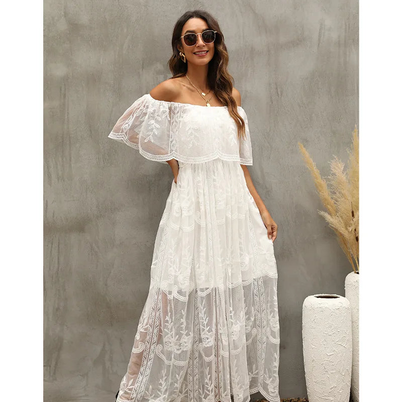 Embroidery Boho Lace Maxi Dress