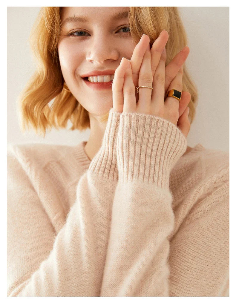 Round-Neck 100% Merino Wool Sweater