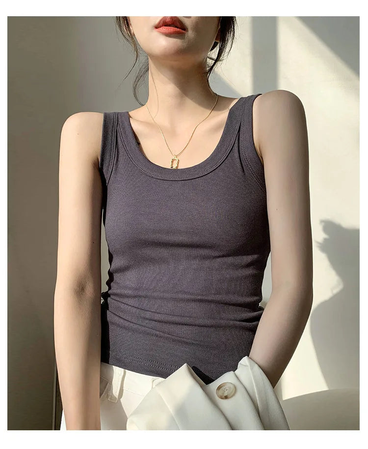 Ribbed Knitted Casual Vest