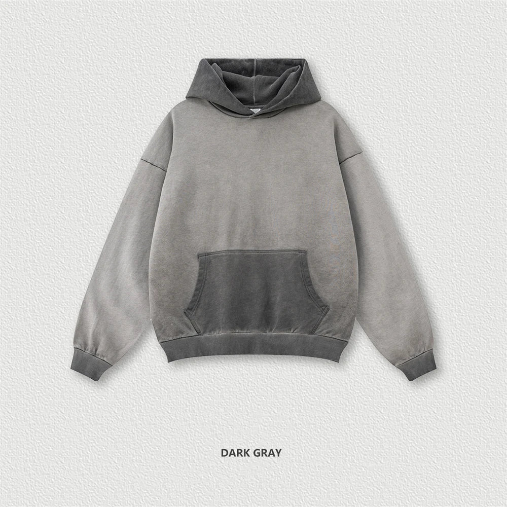 Oversized Retro Washed Cotton Hoodies