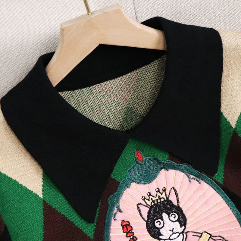 Peter Pan Collar Knitted Ugly Sweater