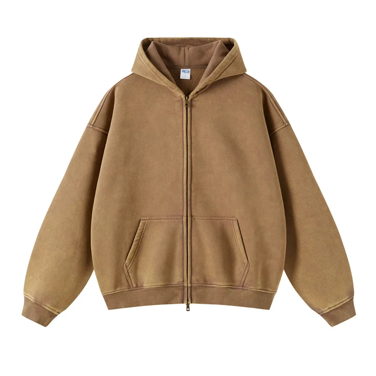 Retro Zipped Loose Hoodie