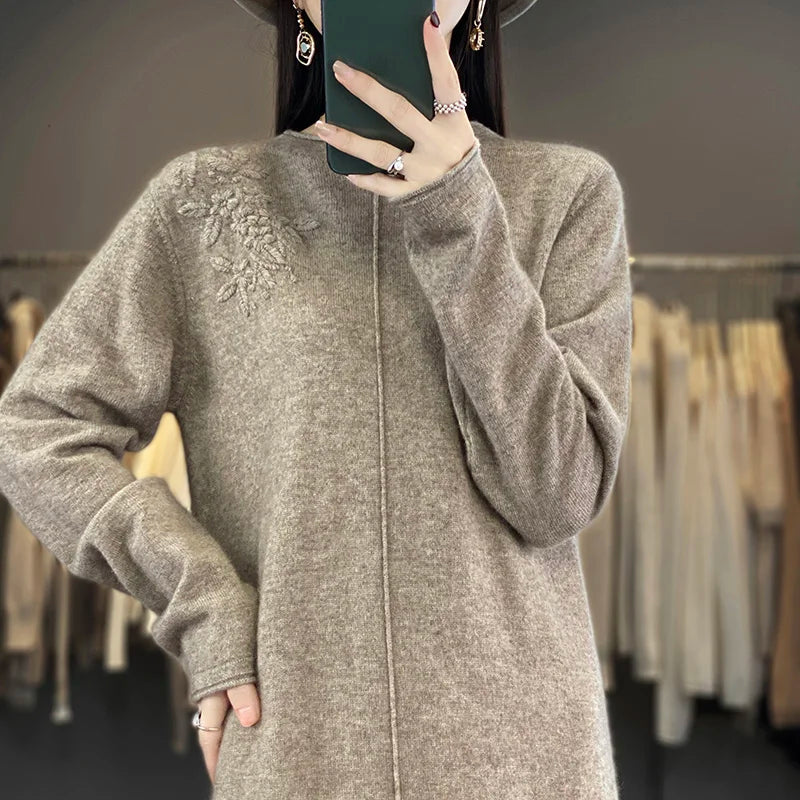 Cashmere and Wool Knitted Long Dress