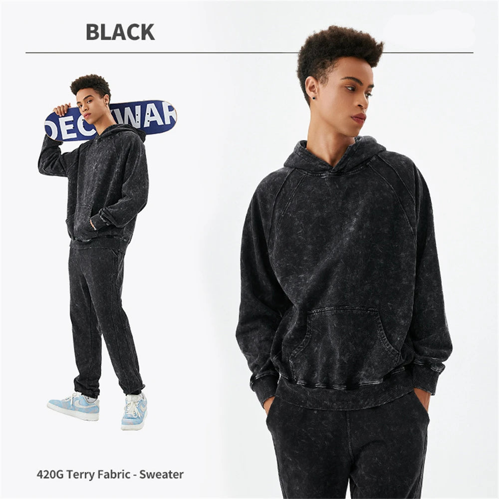 Batik Washed Cotton Distressed Patchwork Hoodies