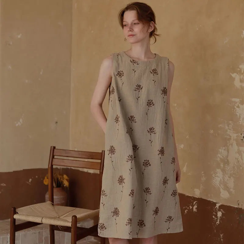 Cotton-colored Woven Jacquard Nightdress