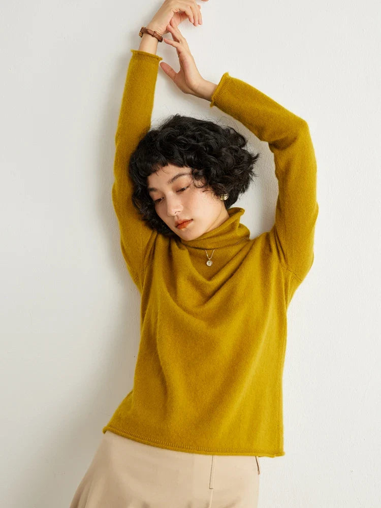 100% Cashmere Pile Collar Jumper