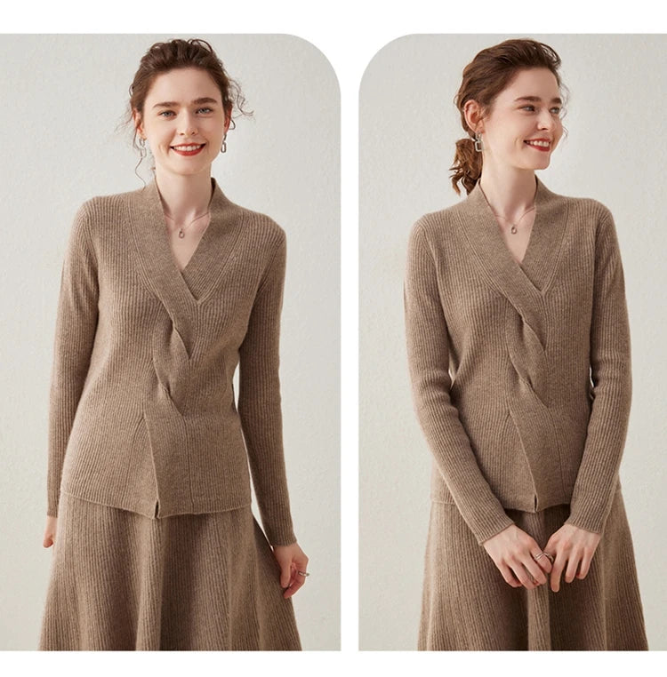 Pure Cashmere V-Neck Pullover Sweater