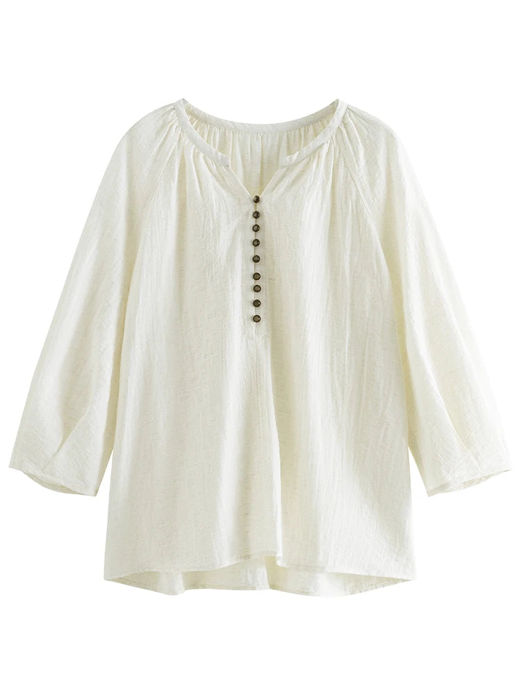 Linen Three-quarter Sleeve Shirts