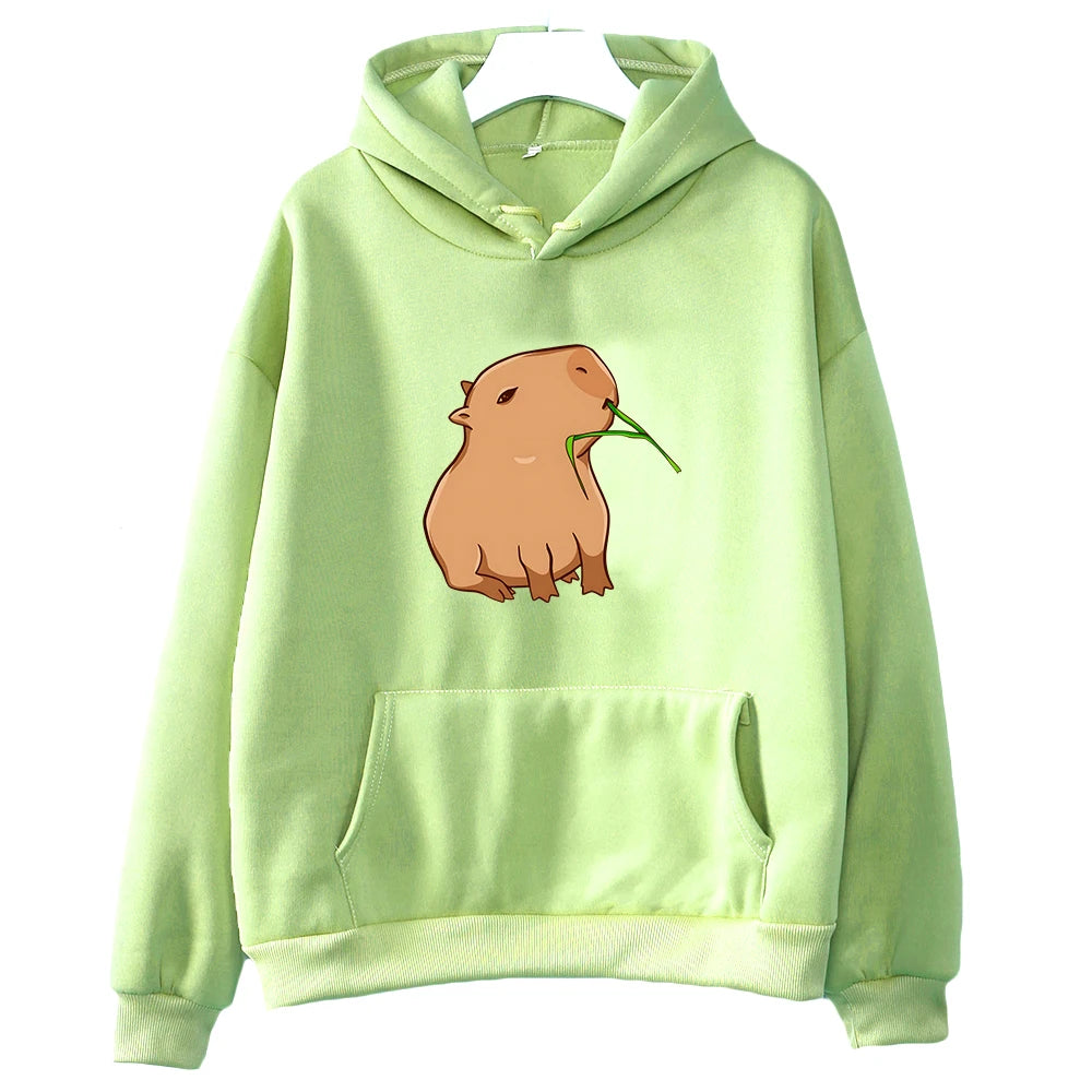 Funny Capybara Print Hoodies