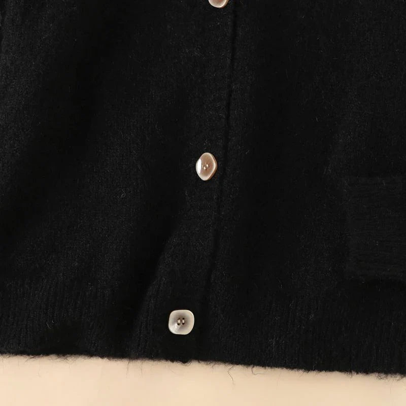 Wool Blend Soft Knitted Short Cardigan