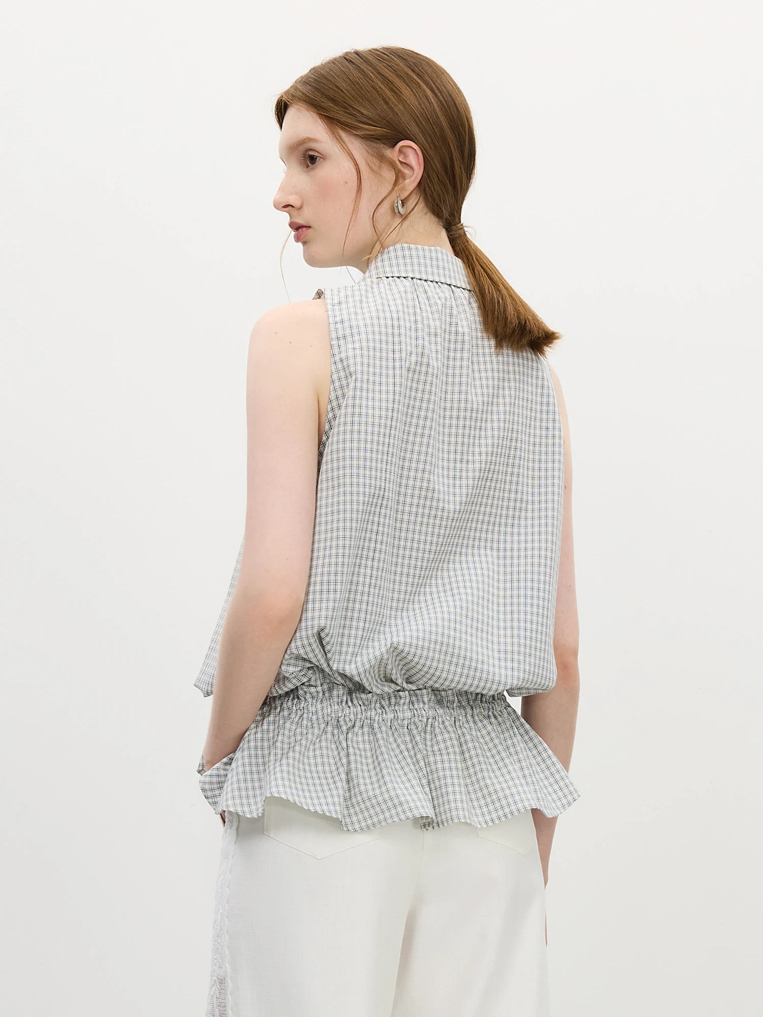 Ruching Detail Textured Blouse