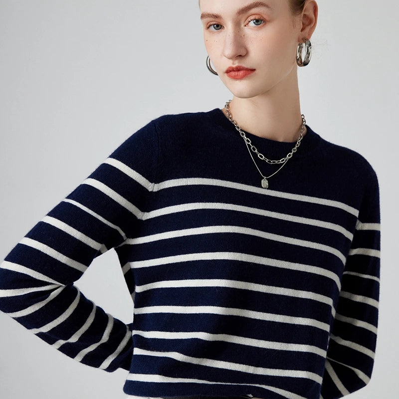 Striped Wool Pullover Sweater