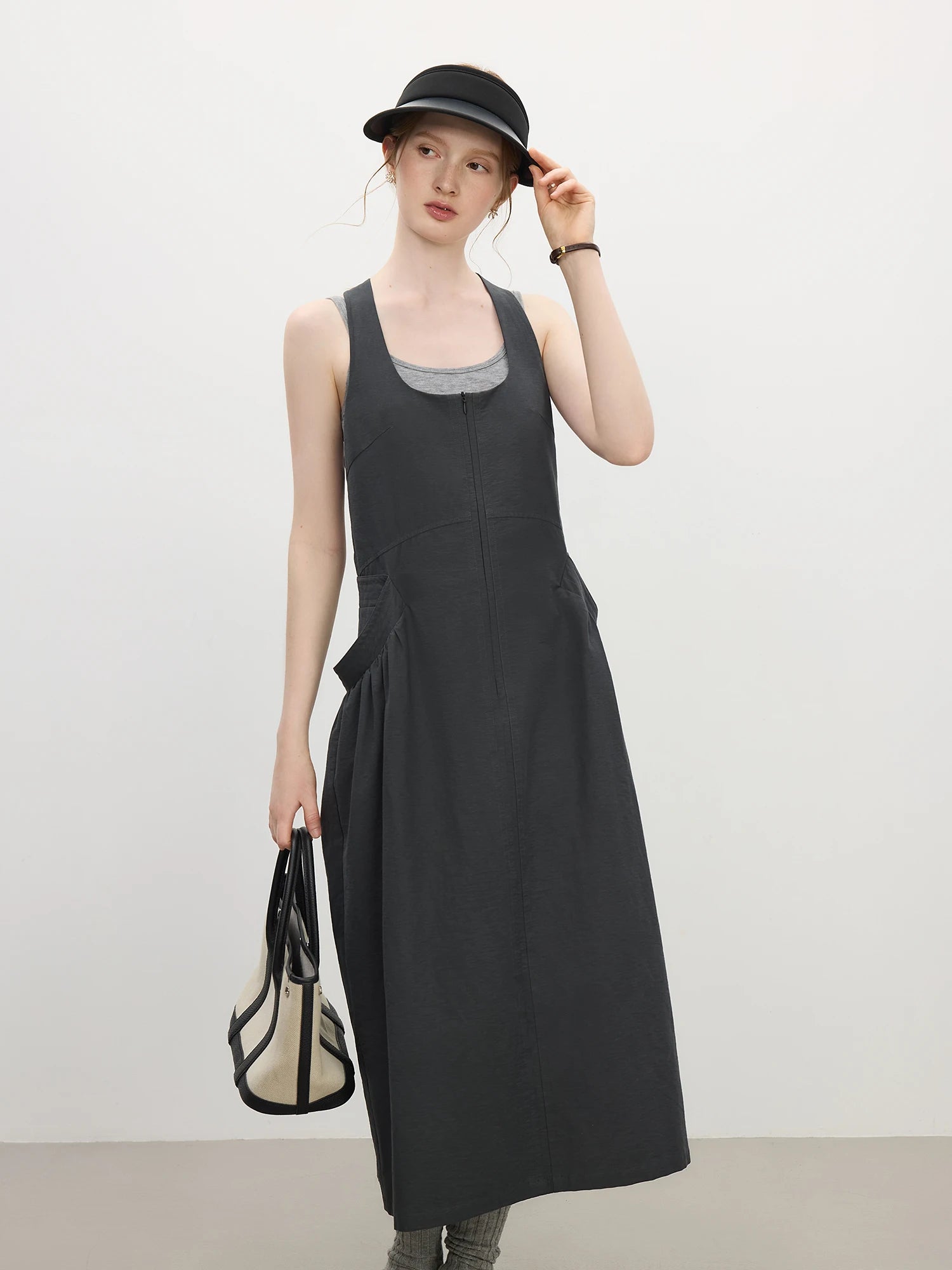 Pinch Pleat Pocket Dresses